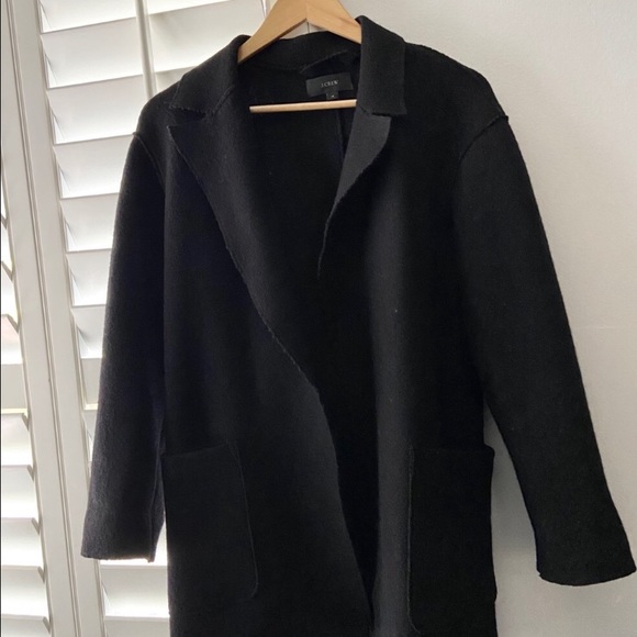 J. Crew Jackets & Blazers - J. Crew / Wool Sabrina Black Belted Boiled Coat